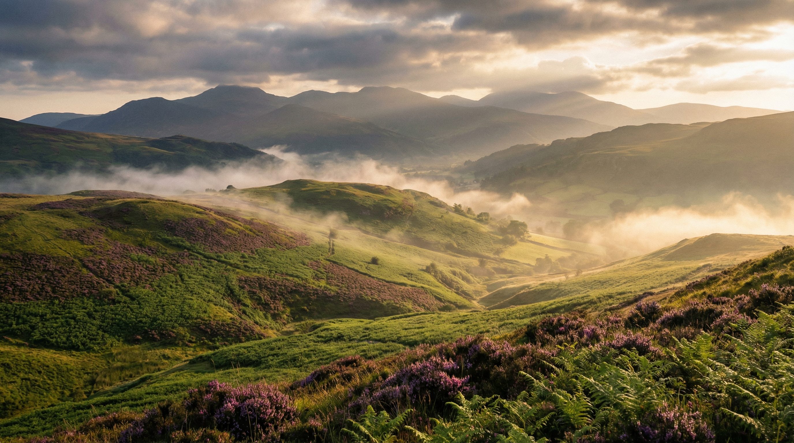 Welsh valleys at golden hour